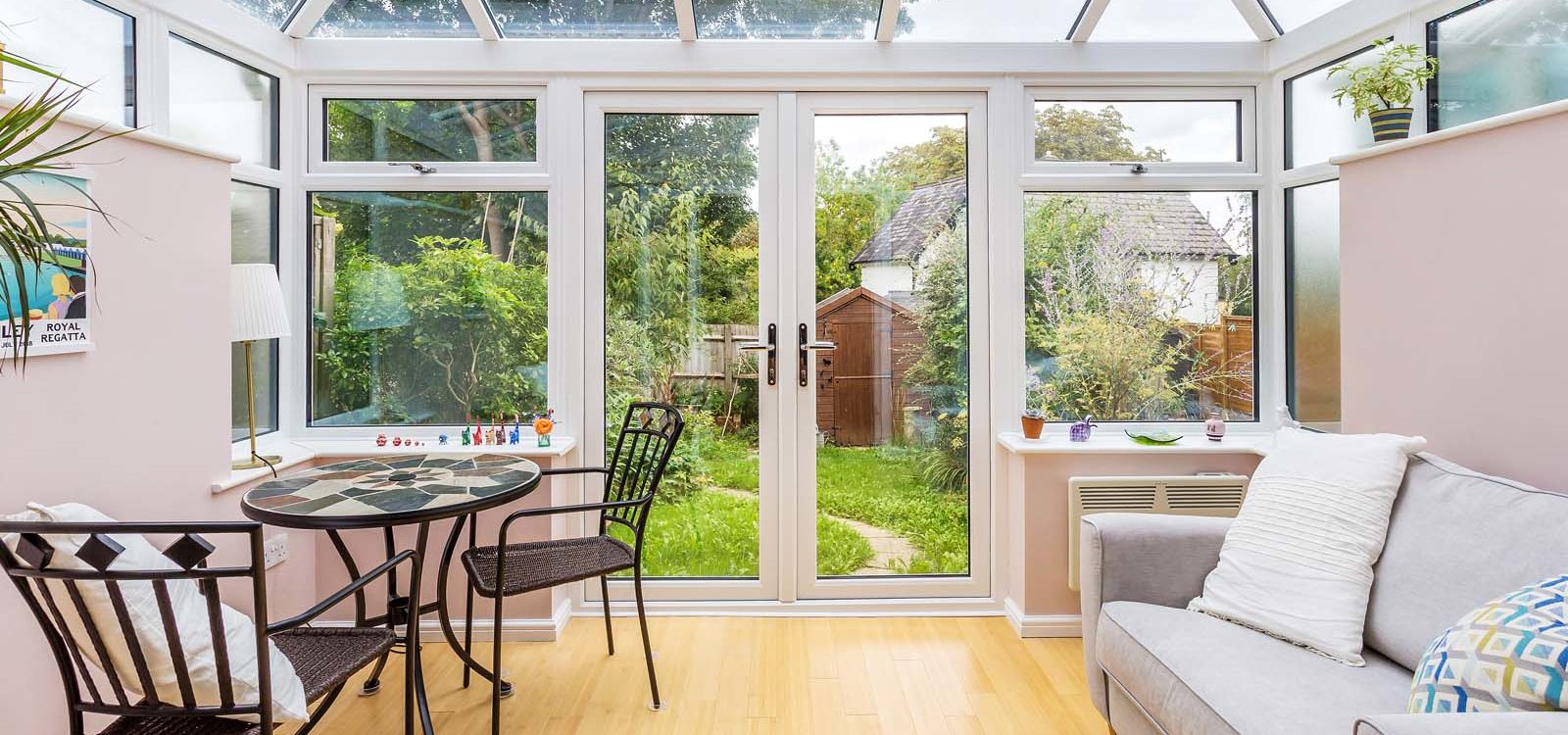 White uPVC French doors for a Sutton home.