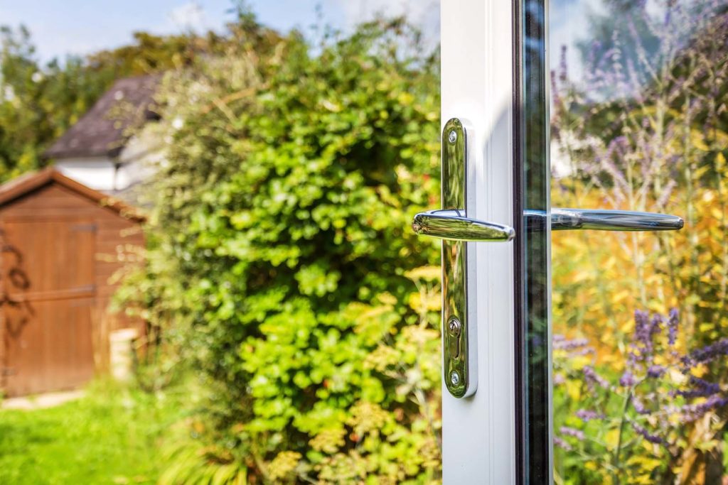 Stainless steel uPVC French door handle.
