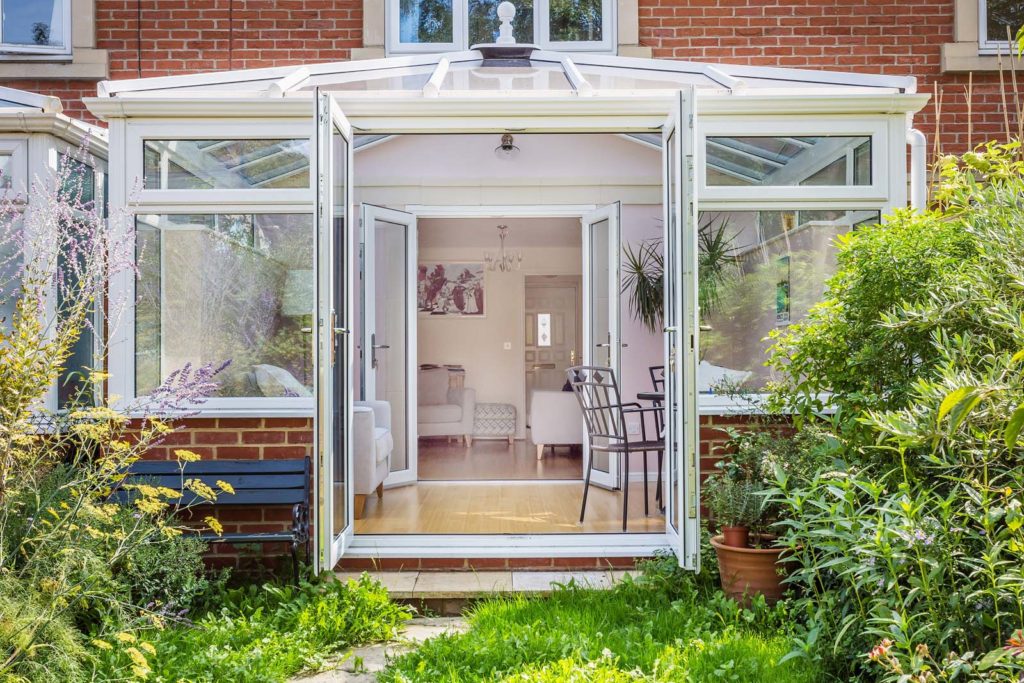A Surrey home with uPVC French doors.