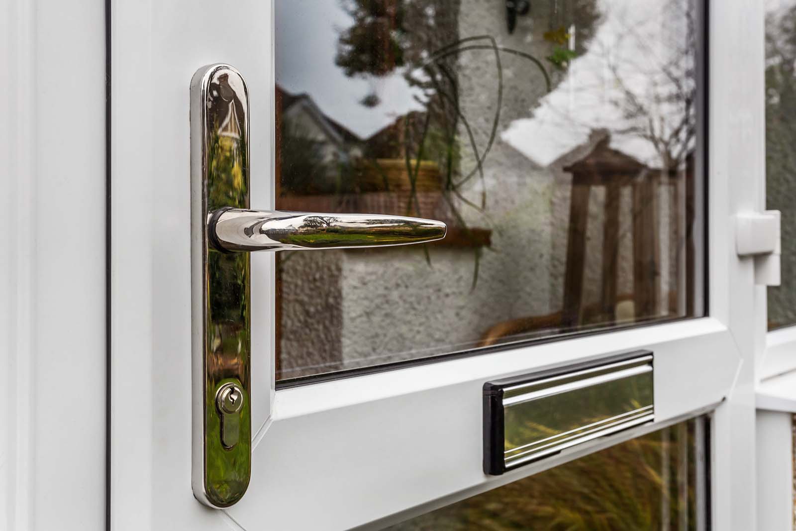 A uPVC front door handle.