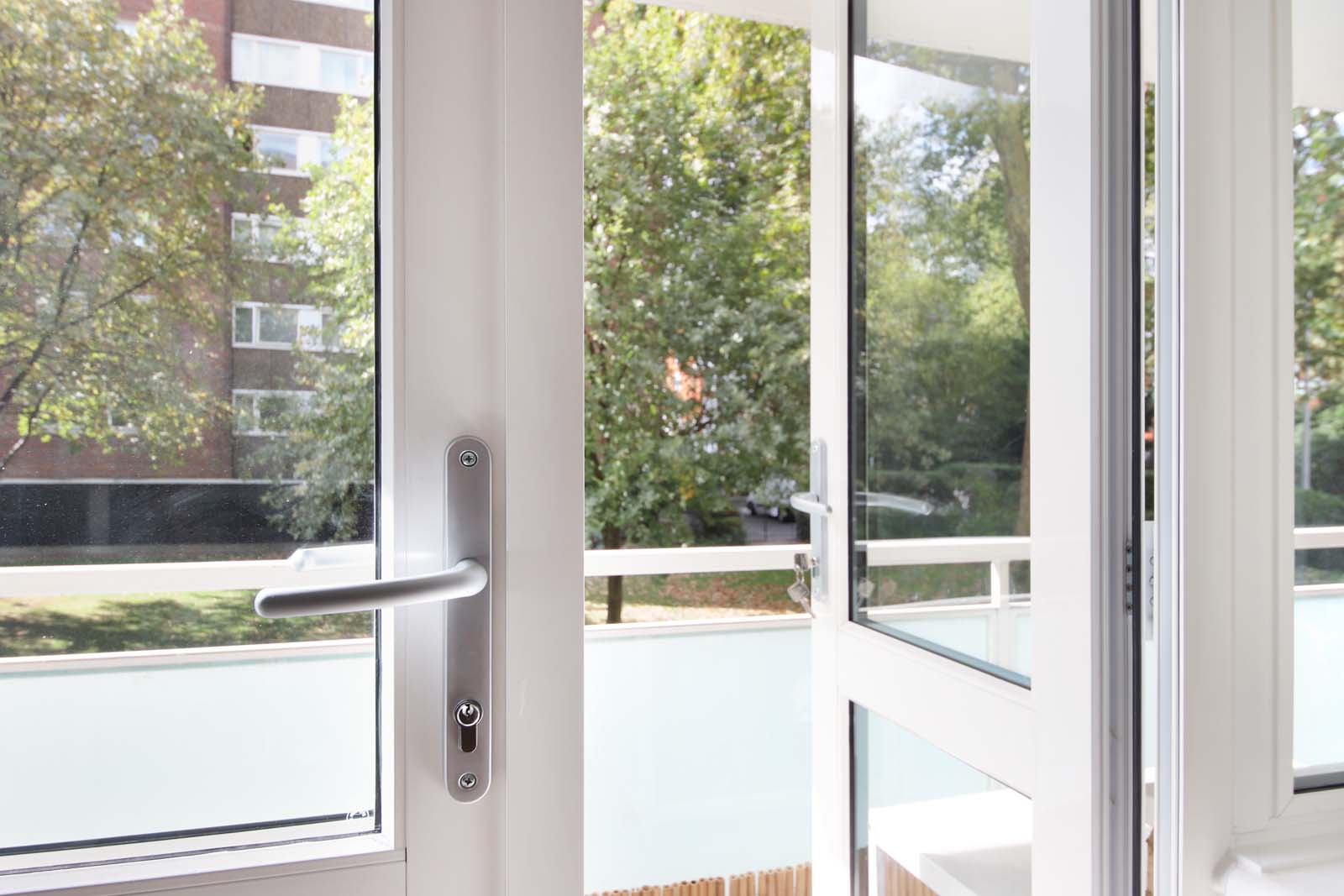 White uPVC French doors in Surrey.
