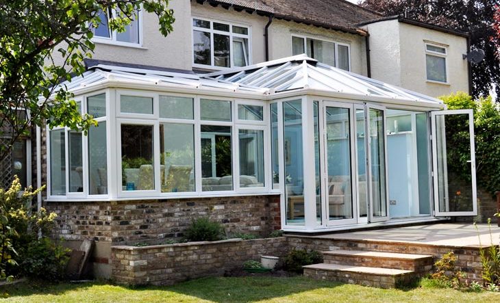 Create extra living and dining space with raised patio area