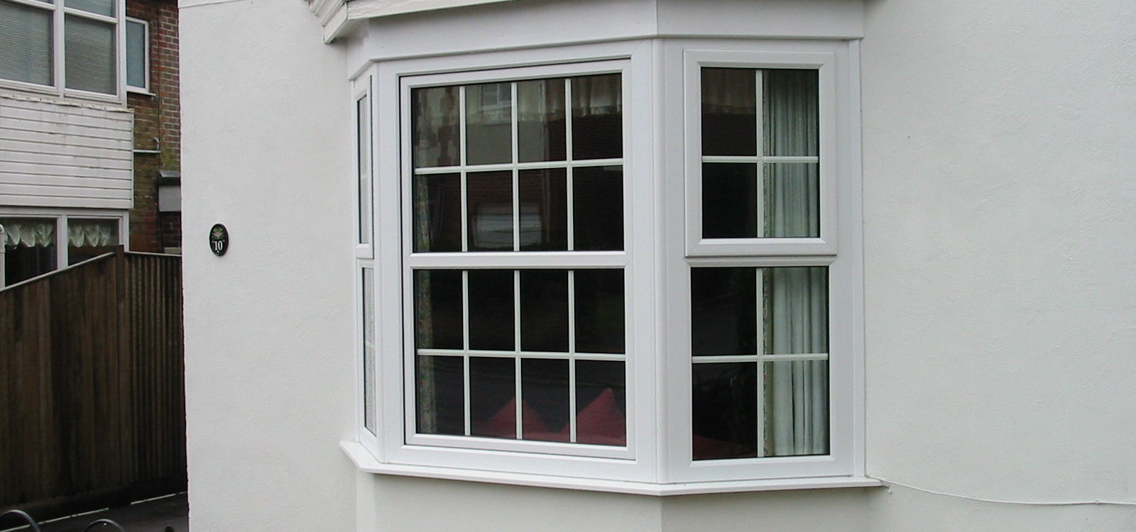 White uPVC bow and bay windows.